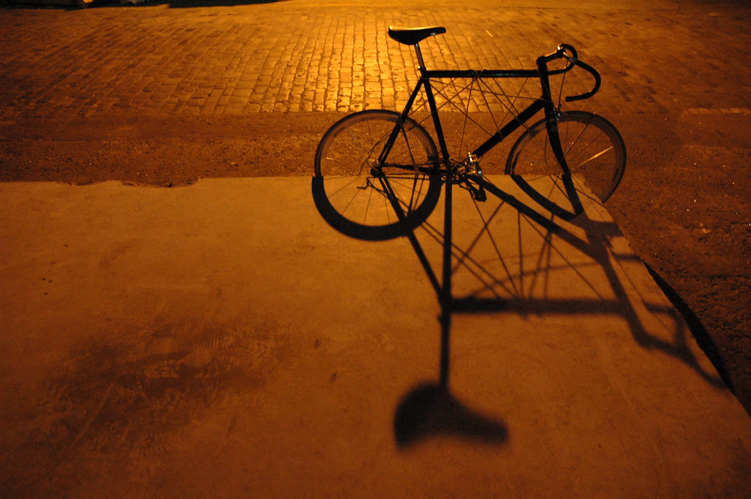 Bicycle photographed at night for the Tour deVille launch
